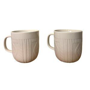 Modern Gourmet Foods Stoneware Mugs Set Of 2 With Knit Texture